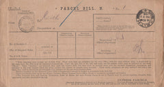 132257 1906 'PARCEL BILL' NORTH WESTERN TPO WITH 'NORTH.WESTERN.T.P.O/NIGHT.DOWN' DATE STAMP.