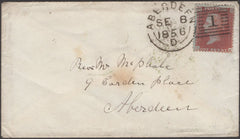 135180 1856 MAIL USED IN ABERDEEN WITH ABERDEEN EXPERIMENTAL DUPLEX STATE TWO.