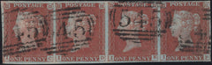 135287 1843 1D PL.39 (SG8) HORIZONTAL STRIP OF FOUR LETTERED IC ID IE IF.