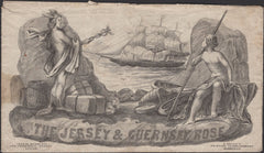 136562 CIRCA 1860 PRINTED ENVELOPE 'THE JERSEY AND GUERNSEY ROSE'.