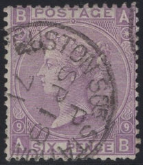 137373 1870 6D DULL VIOLET PL.9 (SG108) GOOD USED.