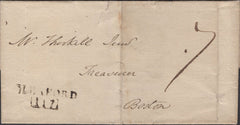 137435 1809 MAIL SLEAFORD TO BOSTON WITH 'SLEAFORD/117' MILEAGE MARK TYPE 29 (LI847).