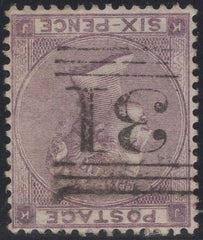 137490 1864 6D LILAC WATERMARK INVERTED (SG85Wi) VERY FINE USED.