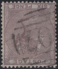 137495 1856 6D LILAC WATERMARK INVERTED (SG68Wi) FINE USED.