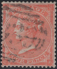 137497 1862 4D PALE RED (SG82) GOOD TO FINE USED.