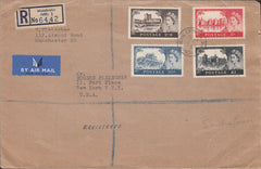 100303 - 1962 SET OF CASTLES ON COVER MANCHESTER TO NEW YORK.