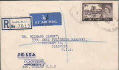 100374 - 1958 2/6 CASTLE USAGE TO USA.
