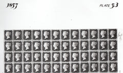 101555 - 1857 DIE 2 1D PLATE 53 ORIGINAL PHOTOGRAPH OF THE IMPRIMATUR SHEET.