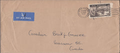 102395 1957 AIR MAIL ENVELOPE BIRMINGHAM TO CANADA WITH 2/6D CASTLE.