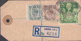 102570 - 1949 BANKER'S PARCEL TAG/KGVI 2/6 YELLOW-GREEN (SG476b).