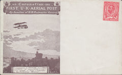 102863 - 1911 FIRST OFFICIAL U.K. AERIAL POST/UNUSED ENVELOPE IN PURPLE-BROWN.