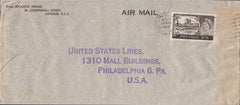 102923 1959 AIR MAIL LONDON TO USA WITH 2/6 CASTLE.