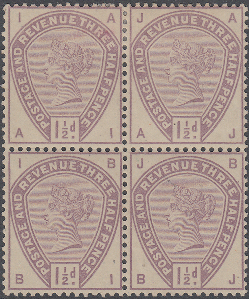 103650 - 1883-4 1½D LILAC AND GREEN COLOUR TRIAL.