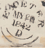 103877 - 1842 PLYMOUTH "COMMON" TYPE M.C./"C" RECEIVER'S HAND STAMP OF STONEHOUSE.