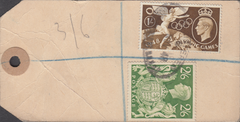 104103 - 1948 KGVI BANKERS PARCEL TAG/2/6 YELLOW-GREEN (SG476b).