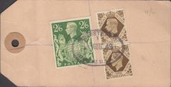 104149 - 1949 KGVI BANKERS PARCEL TAG/2/6 YELLOW-GREEN (SG476b).