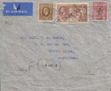 104817 - 1938 MAIL LONDON TO ARGENTINA 2/6D SEAHORSE (SG450).