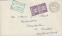 105962 - 1959 UNPAID MAIL BIRKENHEAD TO KENDAL.