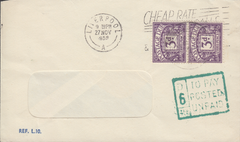 105963 - 1958 UNPAID MAIL LIVERPOOL TO LONDON.