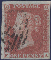 106766 - 1853-4 DIE 1 PL.163 MATCHED PAIR 1D IMPERF (SG8) AND 1D PERF (SG17) LETTERED FA.