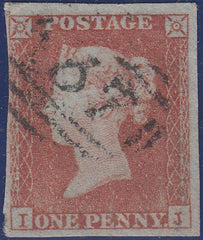 106840 - 1853-4 DIE 1 PL.162 MATCHED PAIR 1D IMPERF (SG8) AND 1D PERF (SG17) LETTERED IJ.