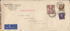 109648 - 1940 AIR MAIL WILLESDEN TO USA/2/6 BROWN (SG476).