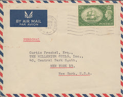 109694 - 1955 AIR MAIL BOURNEMOUTH TO USA/2/6 GREEN (SG509).
