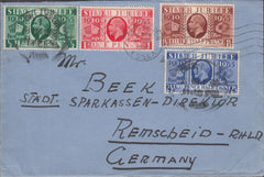 109900 - 1935 MAIL COLCHESTER TO GERMANY/KGV SILVER JUBILEE ISSUE.
