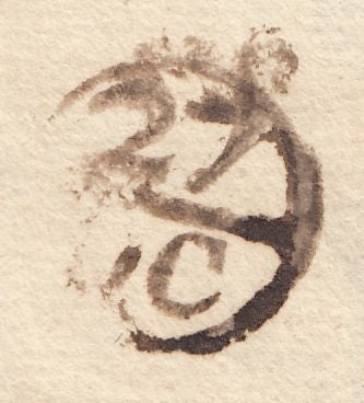 110937 - 1734 DORSET/"SHERBORNE" TWO LINE HAND STAMP (DT491).