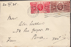 111881 - 1935 MAIL PADDINGTON TO PARIS/KGV SILVER JUBILEE ISSUE.