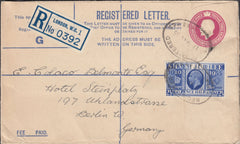 112293 - 1935 REGISTERED MAIL LONDON TO BERLIN/SILVER JUBILEE ISSUE.