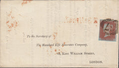 112444 1845 MAIL LONDON USAGE/"STANDARD LIFE OFFICE" WAFER SEAL.