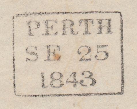 112527 1843 PERTH MALTESE CROSS WITH THICK OUTER LINE ON COVER.