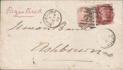 113149 1876 REGISTERED MAIL UTTOXETER (STAFFS) TO ASHBOURN (DERBYS).