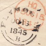 113459 1845 "528" NUMERAL OF MILDENHALL (SUFFOLK)/1D PINK ENVELOPE.