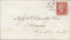 113848 1857 PAISLEY EXPERIMENTAL DUPLEX TYPE 1 ON COVER.