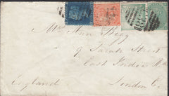 114311 1872 GB USED IN PERU ON COVER.