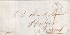 114605 1849 SOMERSET/"SHEPTON-MALLET" DATE STAMP.