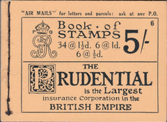 114768 1932 KGV 5s BOOKLET (BB34)/ADVERT PANE "TELEPHONE SERVICE/AIR MAILS LETTERS AND PARCELS" (NB15(9)
