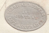 116858 1842 'CLERICAL, MEDICAL AND GENERAL LIFE ASSURANCE' WAFER SEAL LONDON TO TENBURY.
