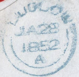 116859 1852 'G AND T. WALLIS 64 LONG ACRE LONDON' WAFER SEAL ON LETTER TO LUDLOW.