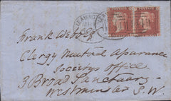 117065 LEAMINGTON SPOON ON 1857 LETTER TO LONDON.