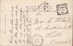117168 1904 UNPAID MAIL BRIDPORT TO WELLS SOMERSET/MONEY ORDER AND SAVINGS BANK DATE STAMP.