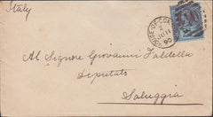 117259 1890 PARLIAMENTARY MAIL/'HOUSE.OF.COMMONS 40' DUPLEX ON ENVELOPE TO ITALY.
