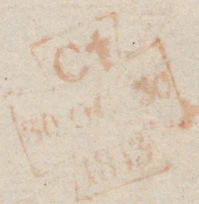 117574 1843 LONDON NO. '3' IN MALTESE CROSS ON COVER (SPEC B1uc).