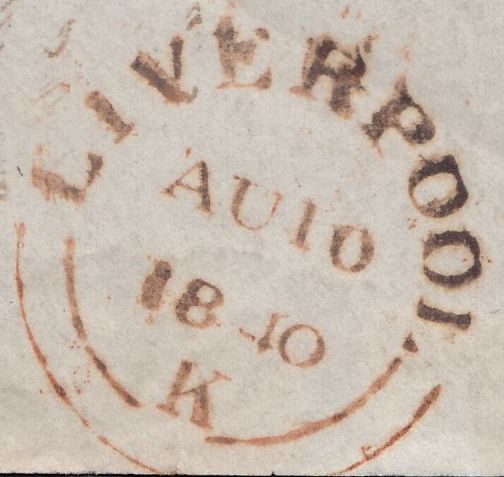 118135 1840 HAND STAMP '6' IN RED-BROWN ASSOCIATED WITH THE LIVERPOOL TO MANCHESTER RAILWAY/1D BLACK PL.6 (SG2)(KA).