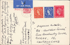 118638 1962 2½D CARMINE POST CARD UPRATED TO SWITZERLAND.