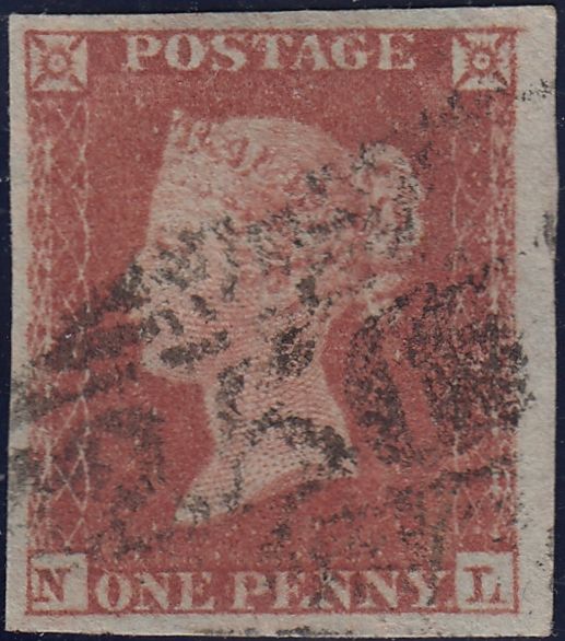 119114 1852-1854 1D PL.157 MATCHED TRIO 1D IMPERF (SG8) X 2 AND 1D PERF (SG17) LETTERED NL.