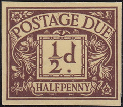 120415 1924 ½D POSTAGE DUE COLOUR TRIAL IN PURPLE AND YELLOW FOR THE 2/6 VALUE.