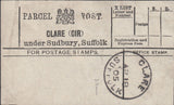 121537 COLLECTION OF 'CLARE' (SUFFOLK) CANCELLATIONS AND DATE STAMPS.